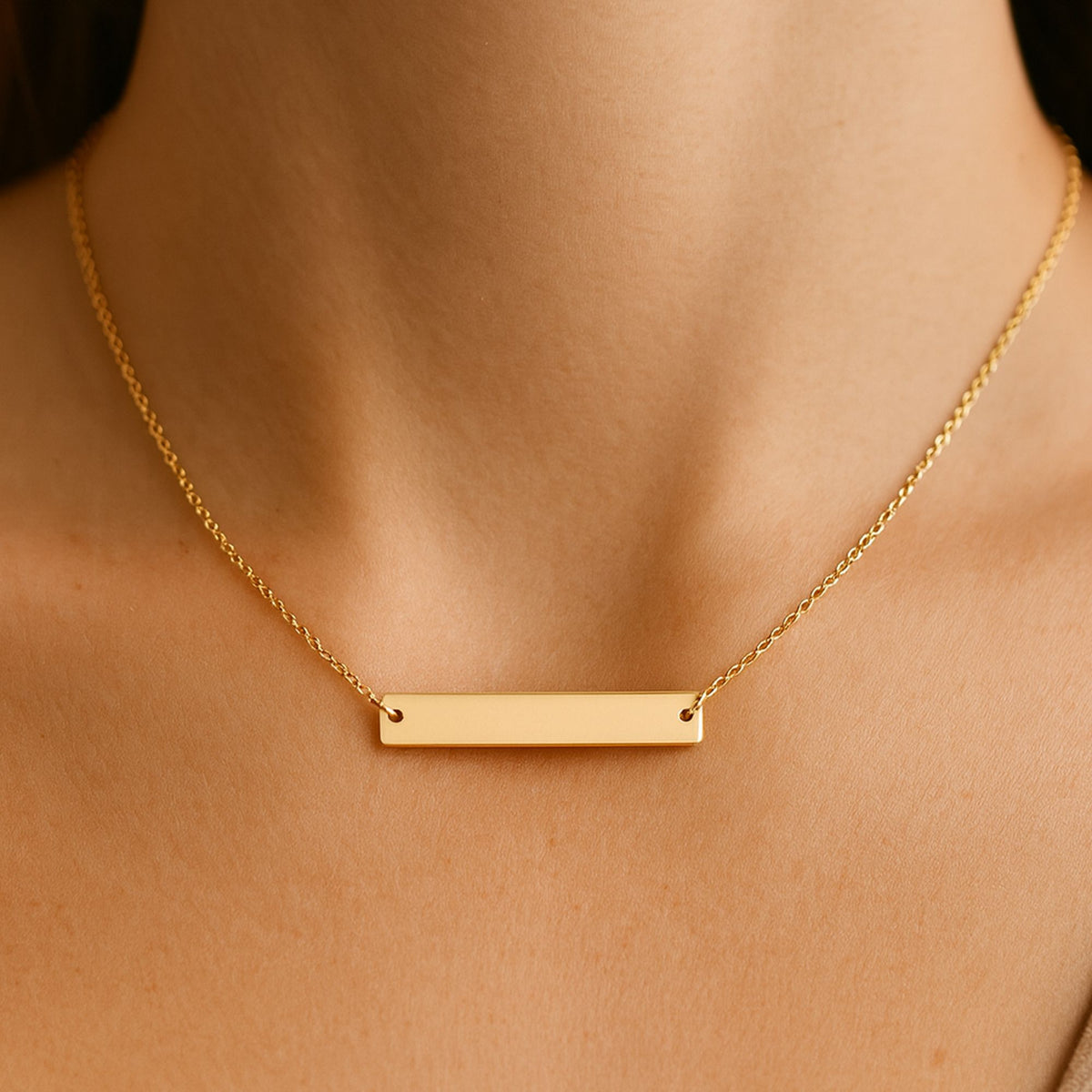 Custom Name Horizontal Bar Necklace