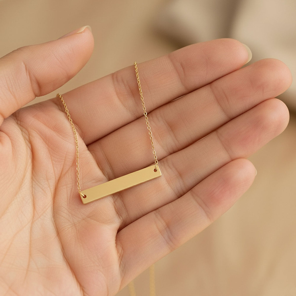 Custom Name Horizontal Bar Necklace