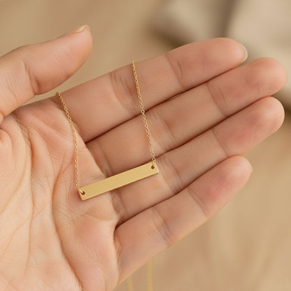 Custom Name Horizontal Bar Necklace