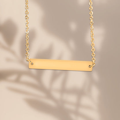 Custom Name Horizontal Bar Necklace